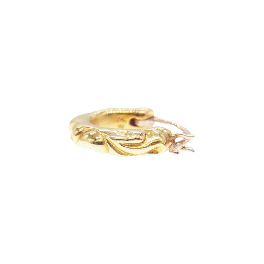 CHROME HEARTS クロムハーツ（原本有） 22K TNY HOOP SCRL タイニースクロールフープ ゴールド ピアス ゴールド系【中古】