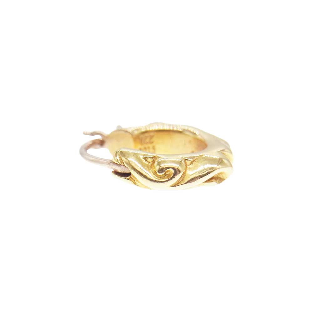 CHROME HEARTS クロムハーツ（原本有） 22K TNY HOOP SCRL タイニースクロールフープ ゴールド ピアス ゴールド系【中古】