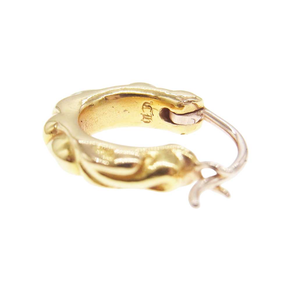 CHROME HEARTS クロムハーツ（原本有） 22K TNY HOOP SCRL タイニースクロールフープ ゴールド ピアス ゴールド系【中古】