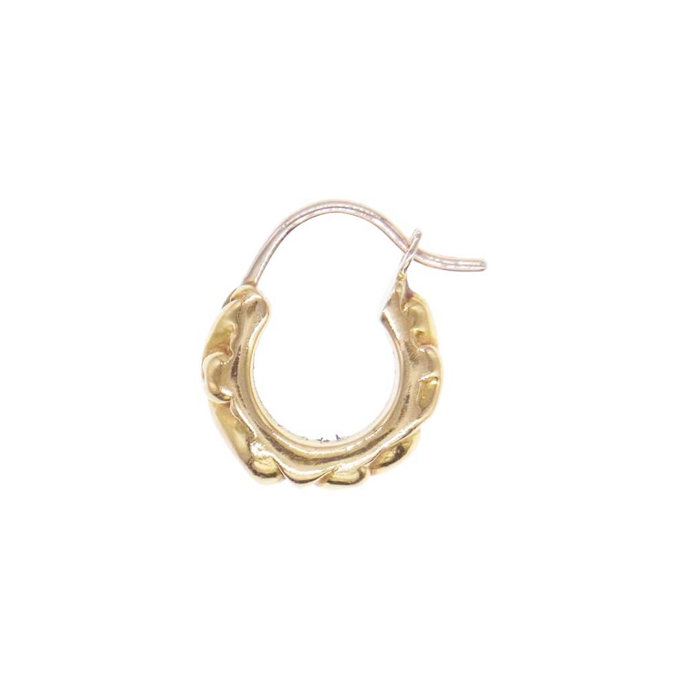 CHROME HEARTS クロムハーツ（原本有） 22K TNY HOOP SCRL タイニースクロールフープ ゴールド ピアス ゴールド系【中古】