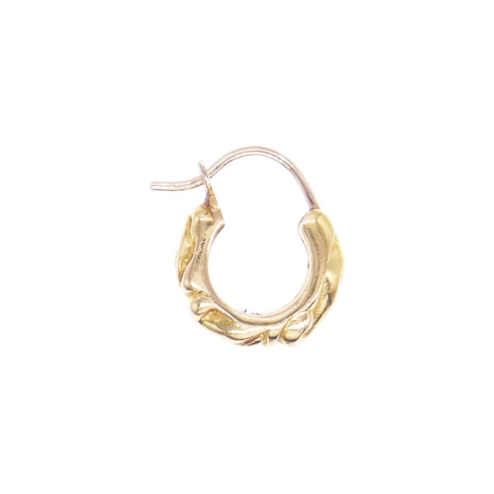 CHROME HEARTS クロムハーツ（原本有） 22K TNY HOOP SCRL タイニースクロールフープ ゴールド ピアス ゴールド系【中古】
