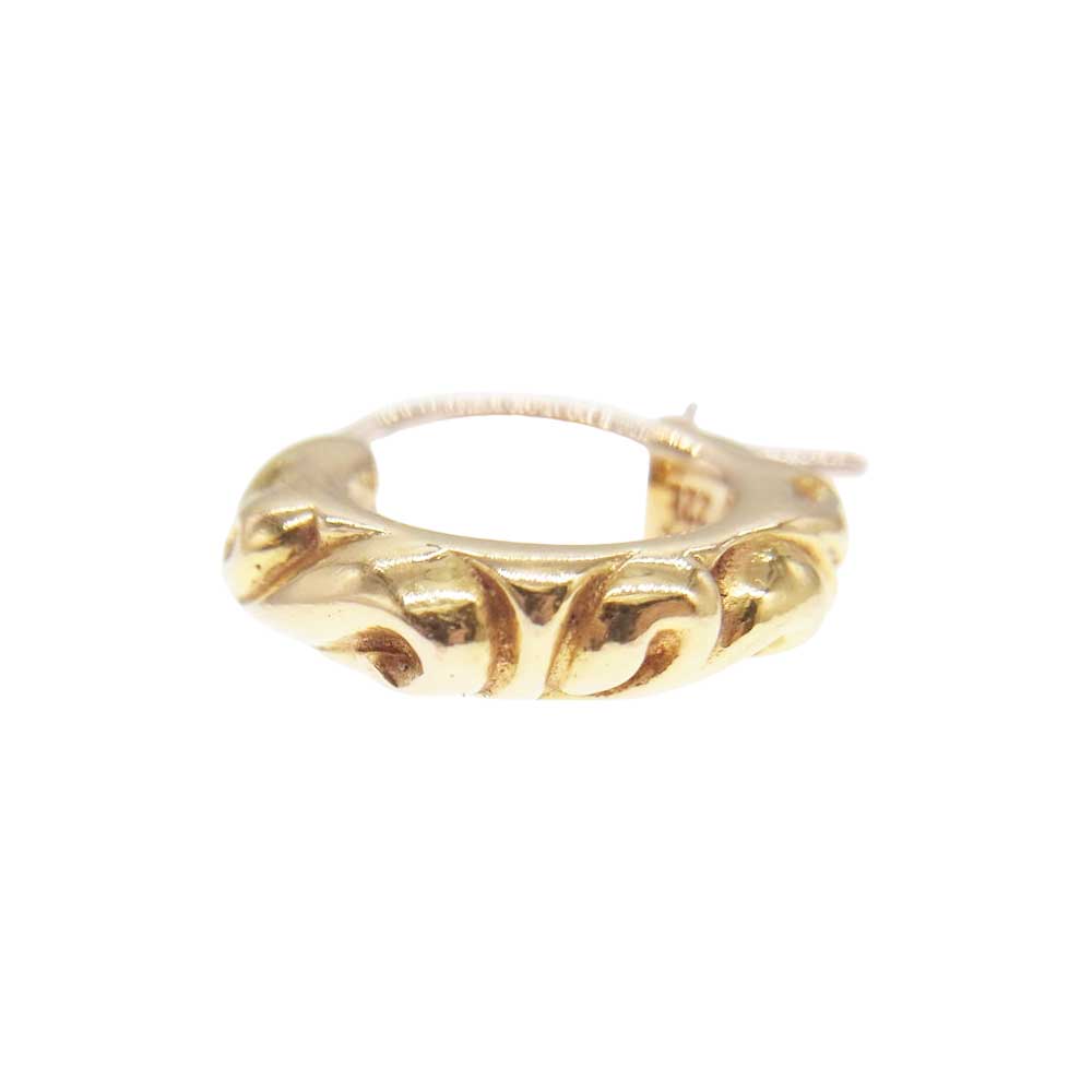 CHROME HEARTS クロムハーツ（原本有） 22K TNY HOOP SCRL タイニースクロールフープ ゴールド ピアス ゴールド系【中古】