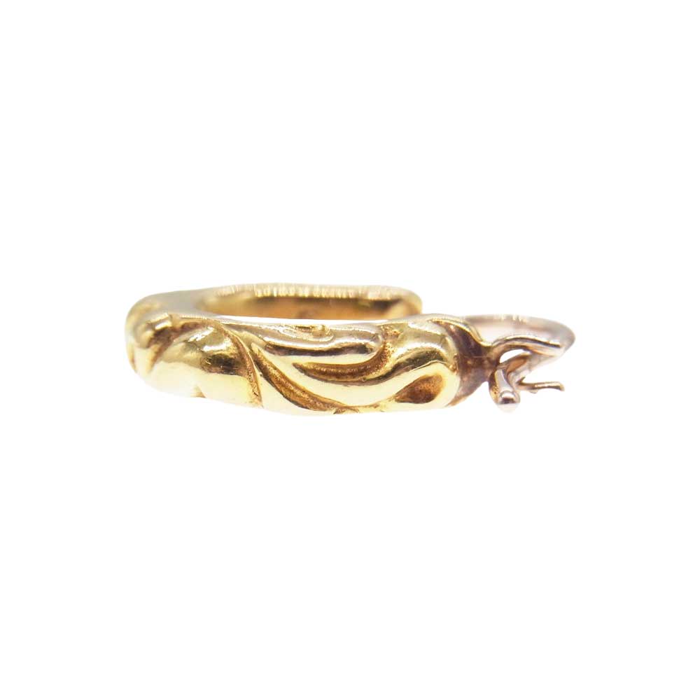 CHROME HEARTS クロムハーツ（原本有） 22K TNY HOOP SCRL タイニースクロールフープ ゴールド ピアス ゴールド系【中古】