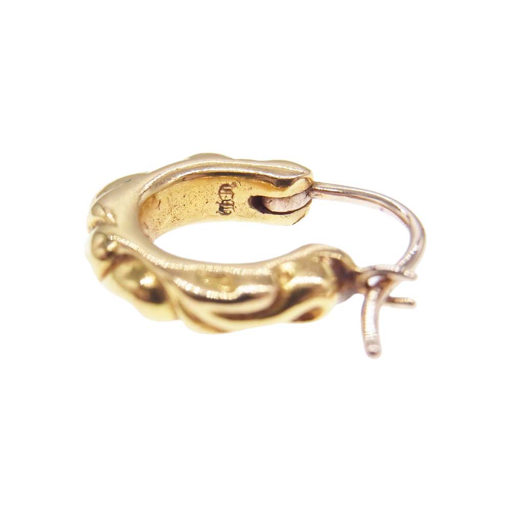 CHROME HEARTS クロムハーツ（原本有） 22K TNY HOOP SCRL タイニースクロールフープ ゴールド ピアス ゴールド系【中古】