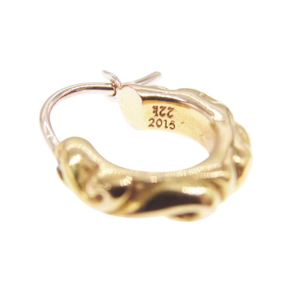 CHROME HEARTS クロムハーツ（原本有） 22K TNY HOOP SCRL タイニースクロールフープ ゴールド ピアス ゴールド系【中古】