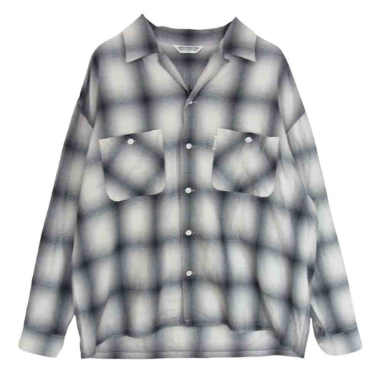 COOTIE クーティー 長袖 オープンカラー チェック シャツ ブラック系 S【中古】