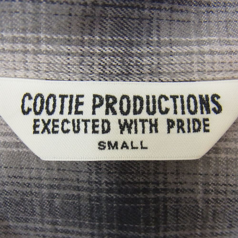 COOTIE クーティー 長袖 オープンカラー チェック シャツ ブラック系 S【中古】