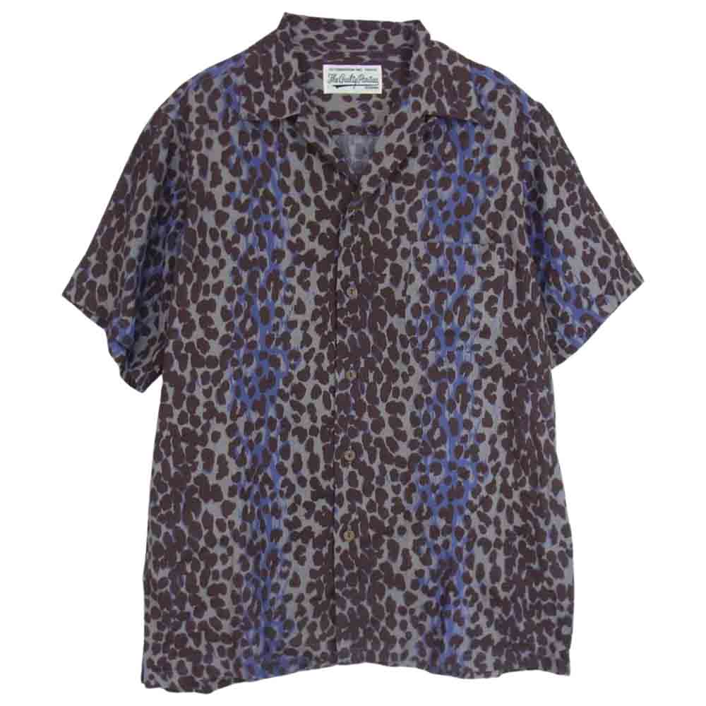 WACKO MARIA ワコマリア HAWAIIAN SHIRT S/S TYPE-5 レオパード ハワイアン シャツ パープル系 S【美品】【中古】