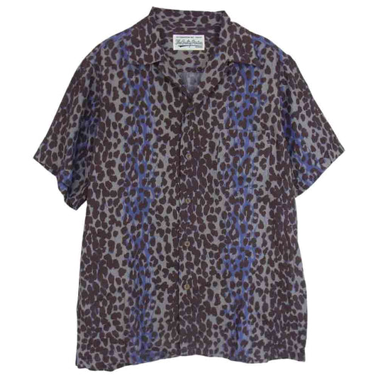 WACKO MARIA ワコマリア HAWAIIAN SHIRT S/S TYPE-5 レオパード ハワイアン シャツ パープル系 S【美品】【中古】