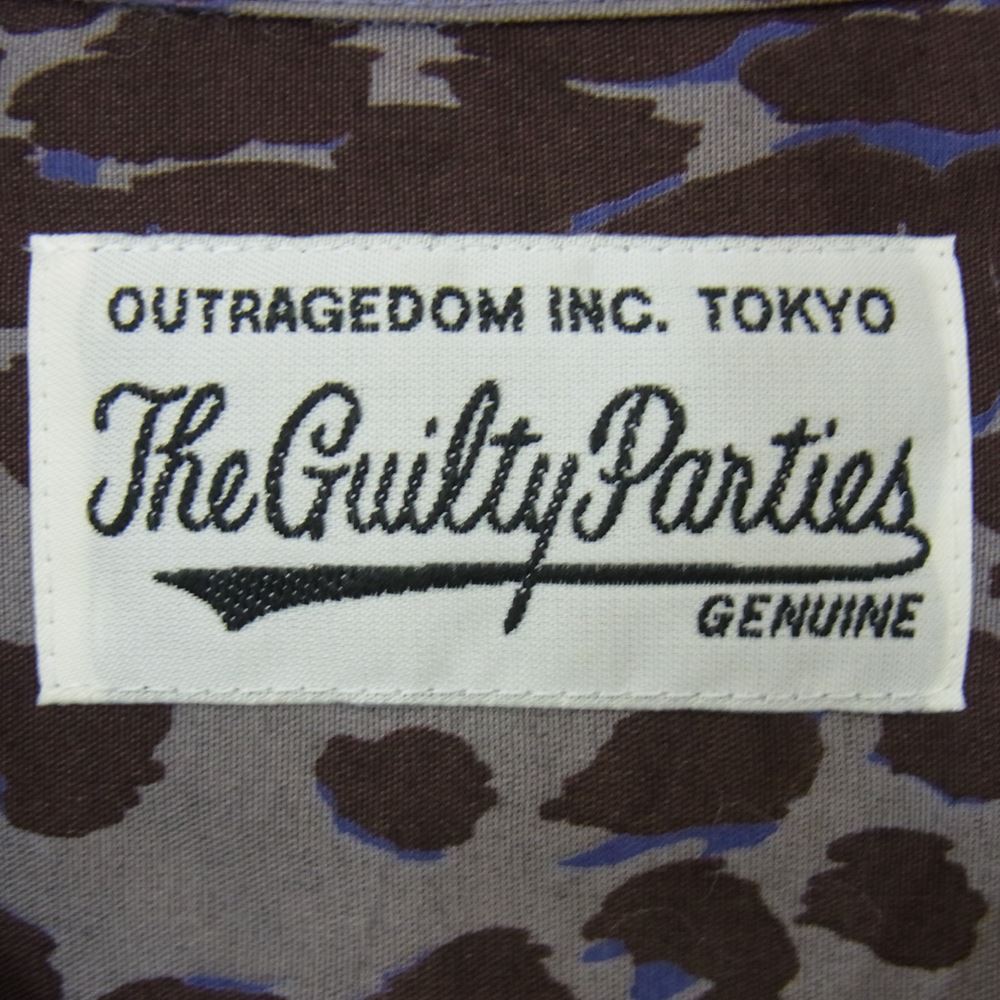 WACKO MARIA ワコマリア HAWAIIAN SHIRT S/S TYPE-5 レオパード ハワイアン シャツ パープル系 S【美品】【中古】