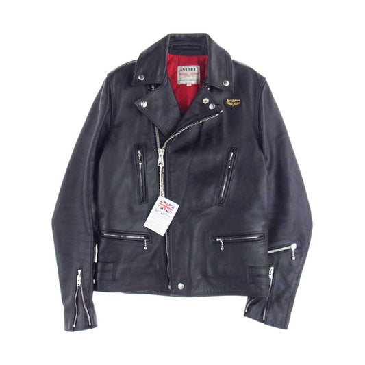 Lewis Leathers ルイスレザー 402T タイトフィット ライトニング レザー ダブル ライダース ジャケット ブラック系 36【美品】【中古】