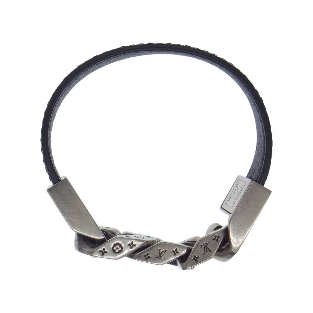 LOUIS VUITTON ルイ・ヴィトン M6552 ブラスレ モノチェーン モノグラムエクリプス メンズ リバーシブル ブレスレット ブラック系【中古】