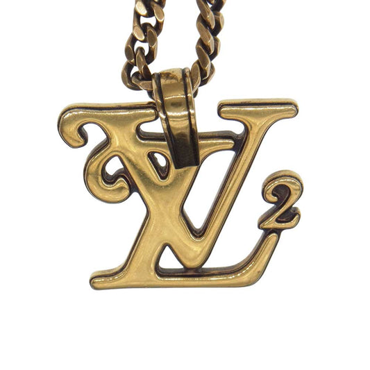 LOUIS VUITTON ルイ・ヴィトン × NIGO ニゴ MP2692 コリエ スクエアードLV ネックレス ゴールド系【中古】