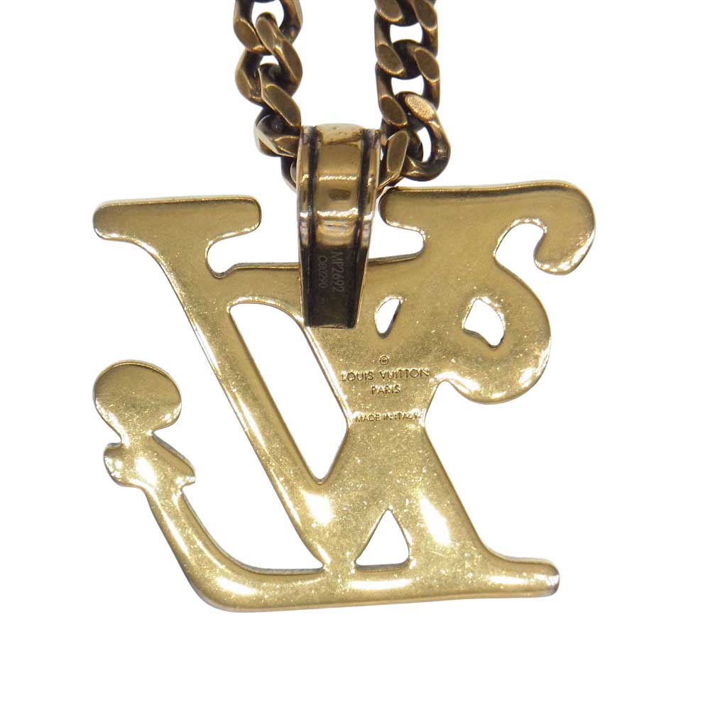 LOUIS VUITTON ルイ・ヴィトン × NIGO ニゴ MP2692 コリエ スクエアードLV ネックレス ゴールド系【中古】