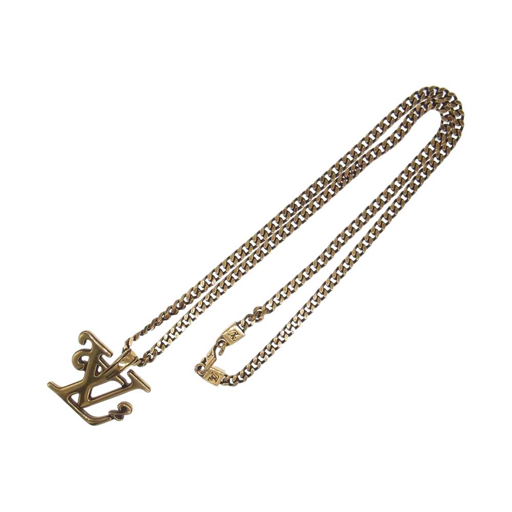 LOUIS VUITTON ルイ・ヴィトン × NIGO ニゴ MP2692 コリエ スクエアードLV ネックレス ゴールド系【中古】
