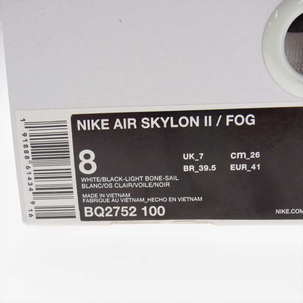 NIKE ナイキ × FEAR OF GOD フィアオブゴッド BQ2752-100 AIR SKYLON 2 エア スカイロン ローカット スニーカー ホワイト系 26.0cm【中古】