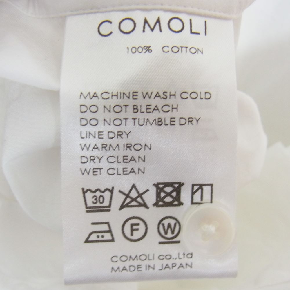 COMOLI コモリ 21SS  T01-02001 コモリシャツ 長袖 ホワイト系 2【中古】