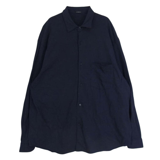 COMOLI コモリ 23SS  X01-05016  コットンジャージ コモリシャツ 長袖 ネイビー系 2【美品】【中古】