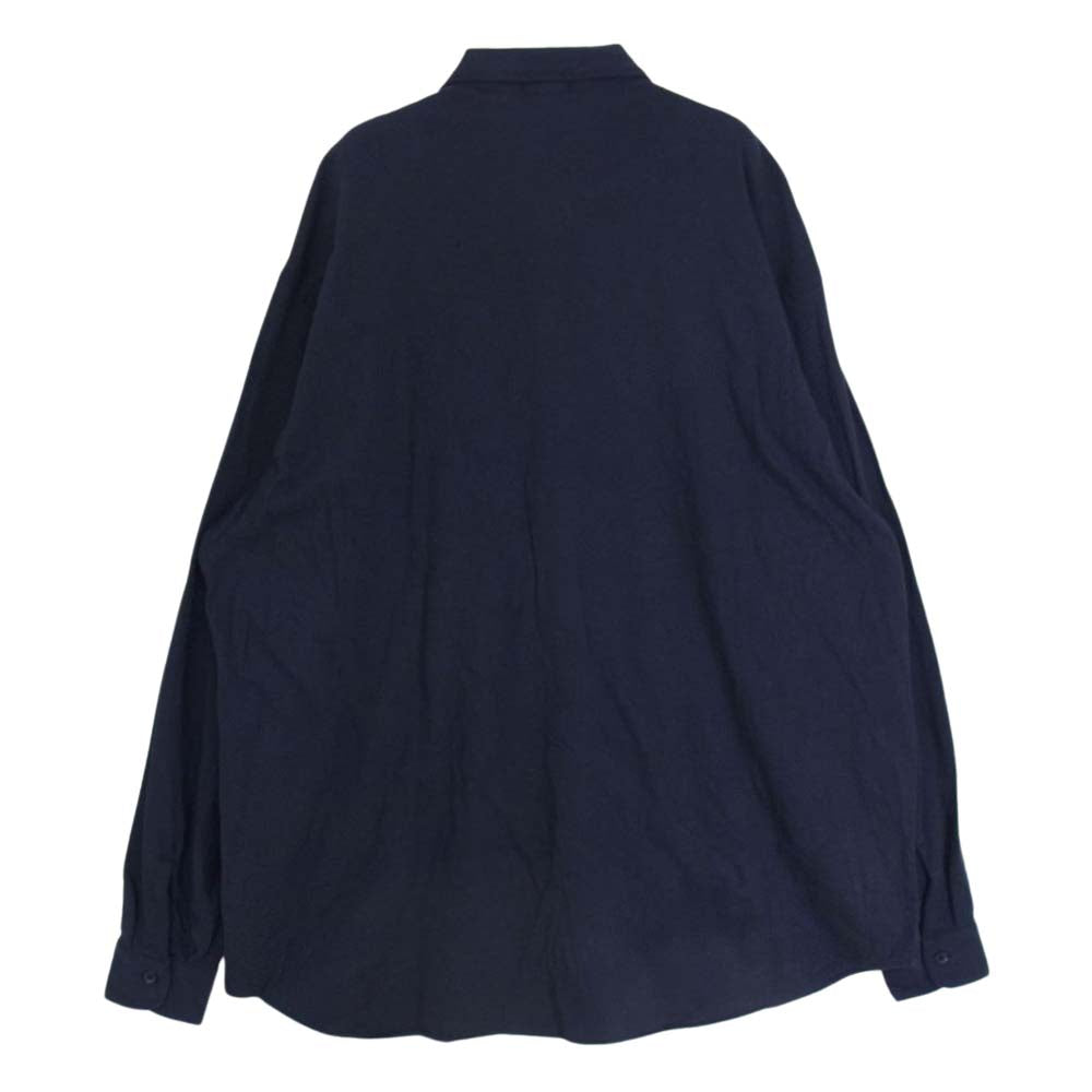 COMOLI コモリ 23SS  X01-05016  コットンジャージ コモリシャツ 長袖 ネイビー系 2【美品】【中古】