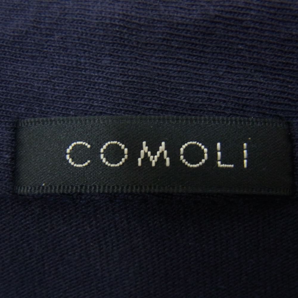 COMOLI コモリ 23SS  X01-05016  コットンジャージ コモリシャツ 長袖 ネイビー系 2【美品】【中古】