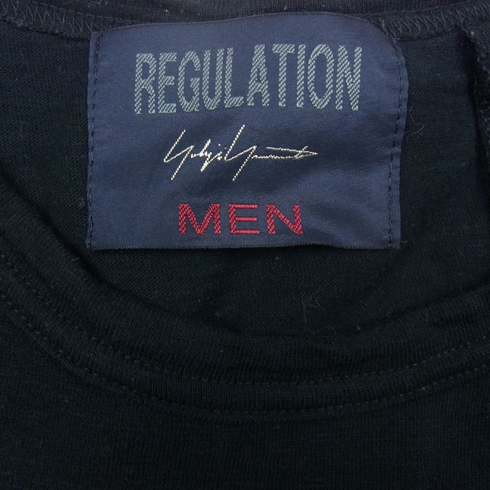 レギュレーション ヨウジヤマモト メン 21SS HG-T53-080 RAFCOT PLAIN STITCH VERTICAL COMBI SHORT SLEEVES 切替 カットソー ブラック系 3【中古】