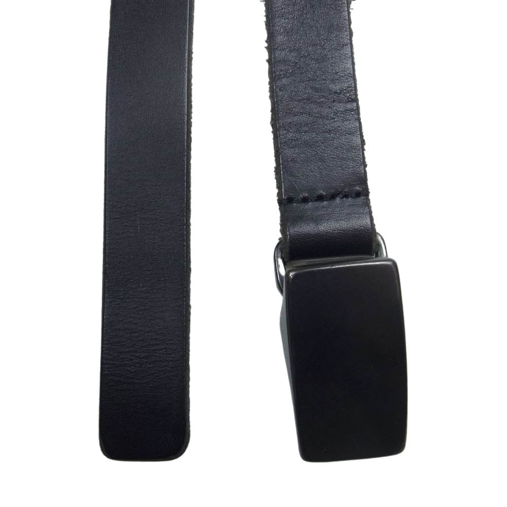 Yohji Yamamoto ヨウジヤマモト HD-F03-771 18MM カウレザー ソリッドブラスバックル フリーベルト ブラック系【中古】