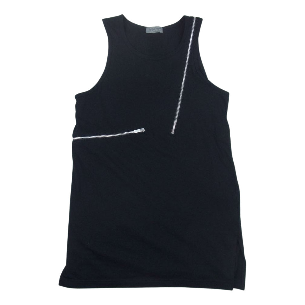 Yohji Yamamoto POUR HOMME ヨウジヤマモトプールオム 21AW HX-T17-080 30/-CORMA PLAIN STITCH ZIP FASTENER TANK TOP ファスナー タンク トップ ブラック系 3【中古】