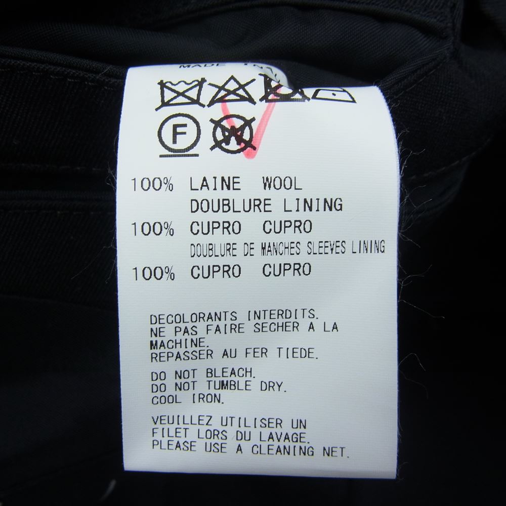 ヨウジヤマモト コスチュームドオム  HT-J80-150 ウールギャバジン 3B テーラード ジャケット ブラック系 2【中古】