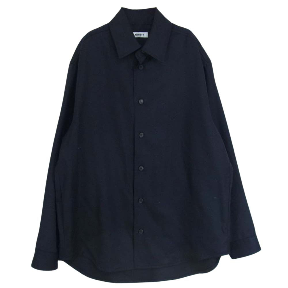 オーベット  23SS 23-01-034 サマー ウール ギャバジン コーチ ジャケット シャツ  ネイビー系 3【中古】