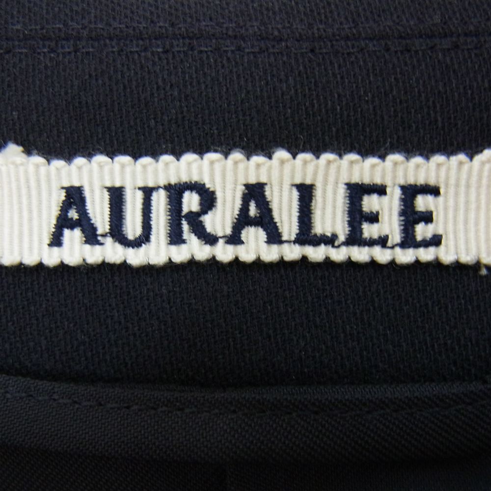 AURALEE オーラリー A21SC01KW HARD TWIST WOOL DOBBY HALF COAT ウール コート ネイビー系 3【中古】