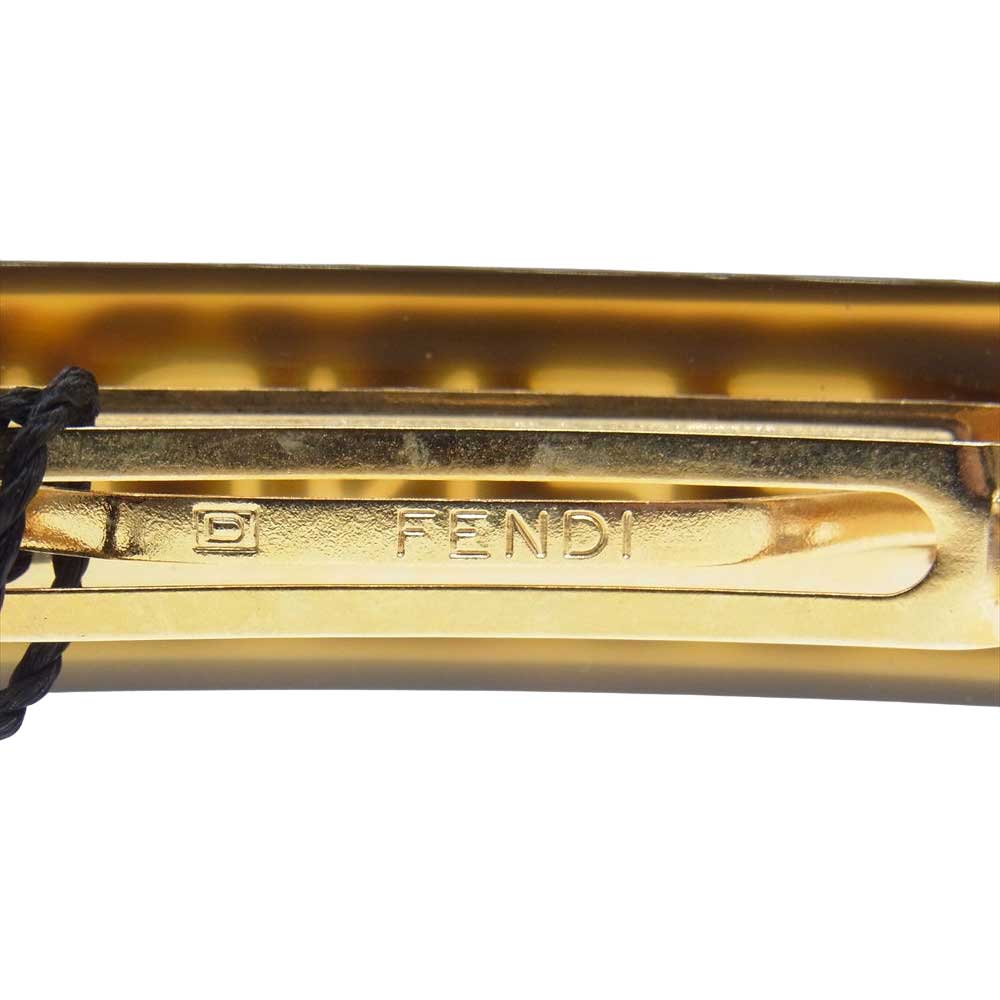 FENDI フェンディ ロゴ バレッタ 髪留め ブラウン系【中古】