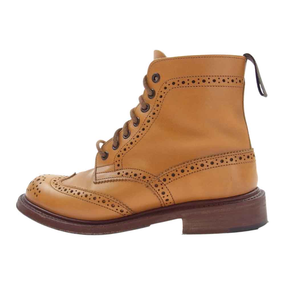 Tricker's トリッカーズ LS411  FSスタンプ カントリーコレクション ウイングチップ ブーツ  ライトブラウン系【中古】