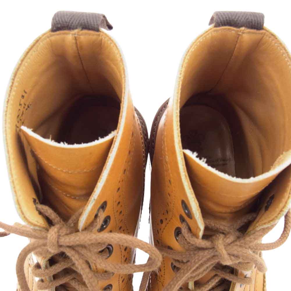 Tricker's トリッカーズ LS411  FSスタンプ カントリーコレクション ウイングチップ ブーツ  ライトブラウン系【中古】