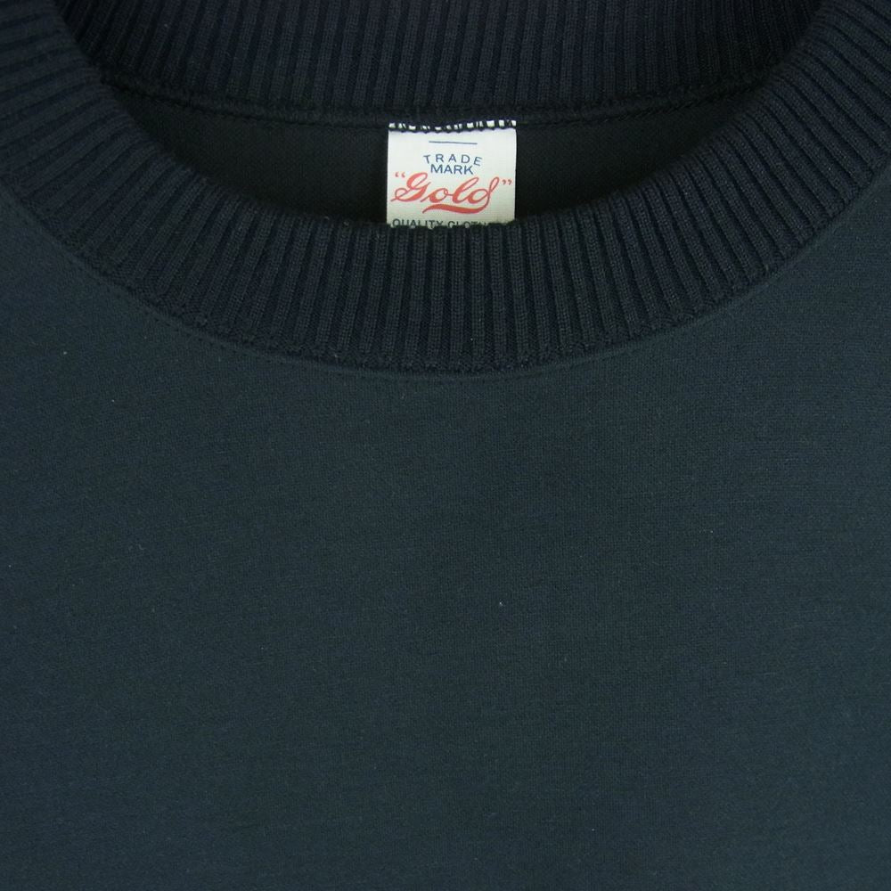 ゴールド GL68802 ESTEL SMOOTH CREW NECK スウェット トレーナー 日本製 ブラック系 ダークグレーに近い黒 M【中古】