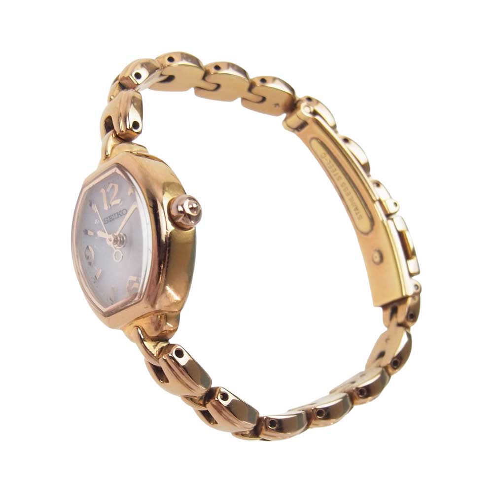 SEIKO セイコー V117 ルキア ソーラー ウオッチ ゴールド系【中古