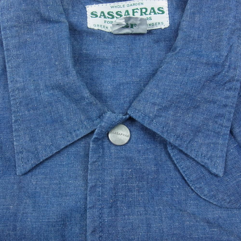 SASAFRAS ササフラス Plant Hunter Jacket プリント ハンタージャケット インディゴブルー系 M【中古】