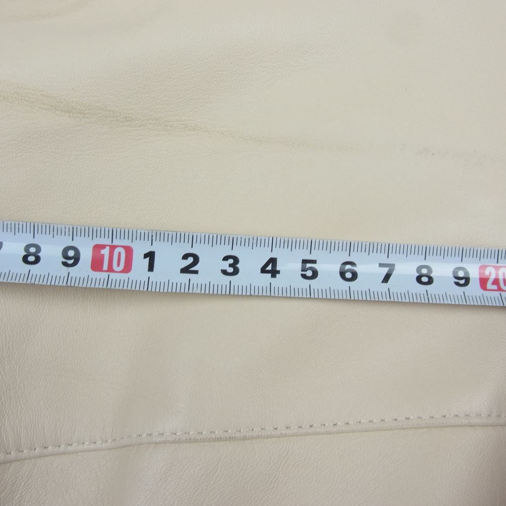 AURALEE オーラリー 20SS  A20SS01RL  LEATHER SHIRTS ヨークレザー 半袖 シャツ 羊皮 アイボリー系 4【中古】