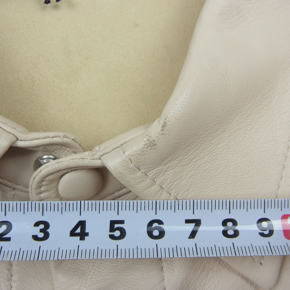 AURALEE オーラリー 20SS  A20SS01RL  LEATHER SHIRTS ヨークレザー 半袖 シャツ 羊皮 アイボリー系 4【中古】