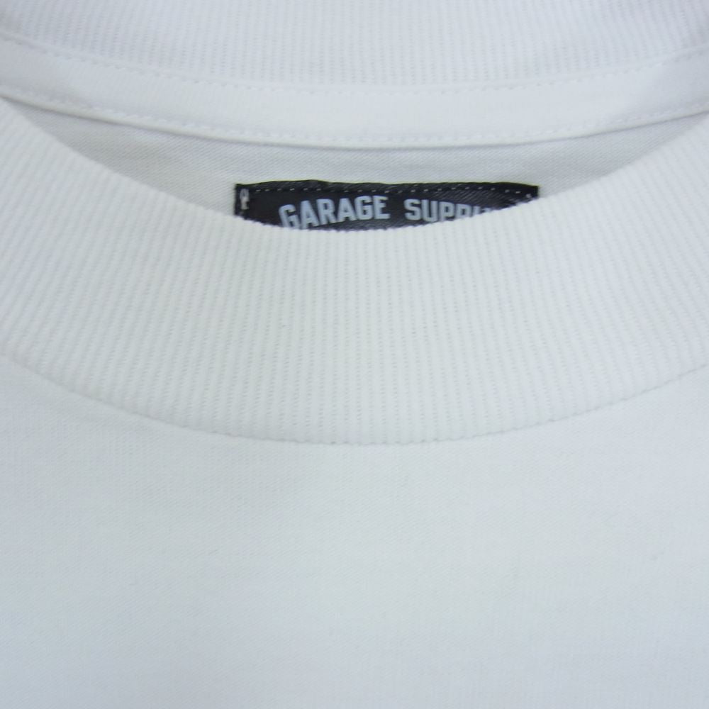 ポークチョップ ロゴ プリント 長袖 Tシャツ ホワイト系 XL【中古】