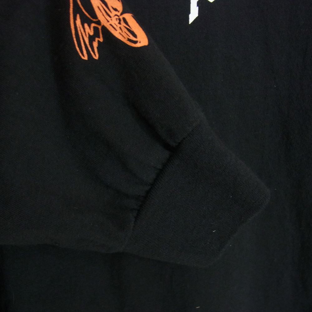 ポークチョップ ロゴ プリント 長袖 Tシャツ ブラック系 XL【中古】