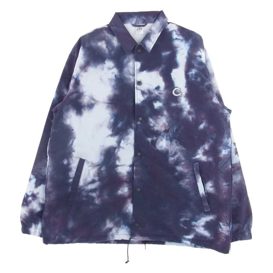 CHALLENGER チャレンジャー 22SS CLG-JK 022-002 TIE DYE LOGO COACH JACKET タイダイ 刺繍ロゴ 裏フリース コーチ ジャケット ネイビー系 マルチカラー系 XL【美品】【中古】