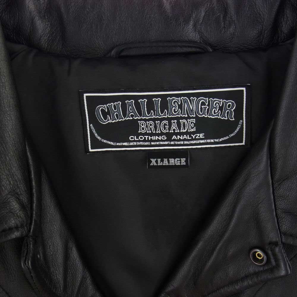 CHALLENGER チャレンジャー 22AW CLG-JK 022-006 QUILTING LEATHER JACKET キルティング レザー 中綿 ジャケット ブラック系 XL【美品】【中古】