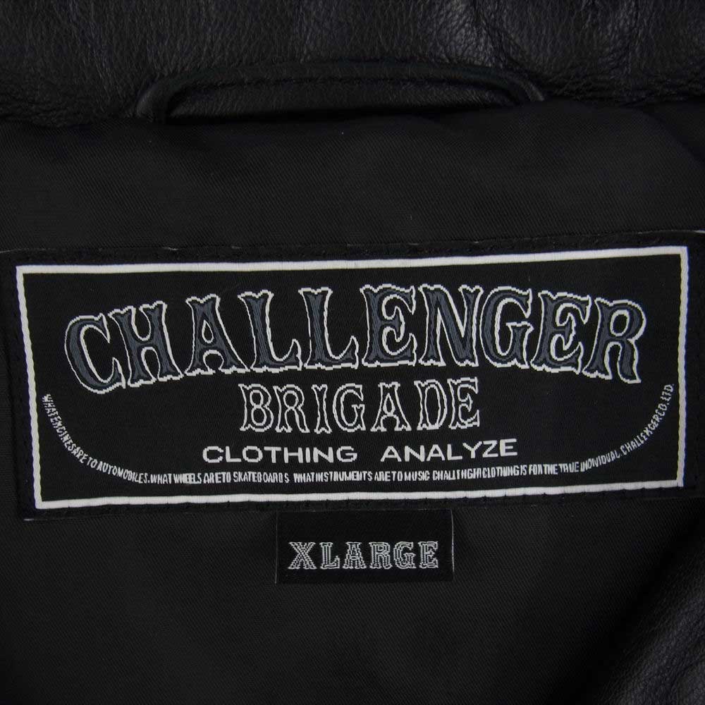 CHALLENGER チャレンジャー 22AW CLG-JK 022-006 QUILTING LEATHER JACKET キルティング レザー 中綿 ジャケット ブラック系 XL【美品】【中古】