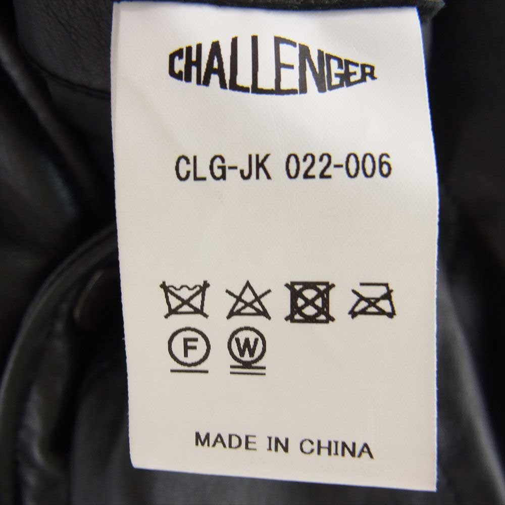 CHALLENGER チャレンジャー 22AW CLG-JK 022-006 QUILTING LEATHER JACKET キルティング レザー 中綿 ジャケット ブラック系 XL【美品】【中古】