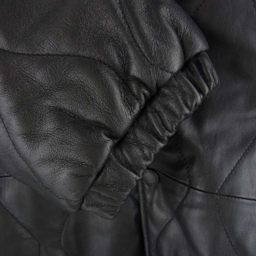 CHALLENGER チャレンジャー 22AW CLG-JK 022-006 QUILTING LEATHER JACKET キルティング レザー 中綿 ジャケット ブラック系 XL【美品】【中古】