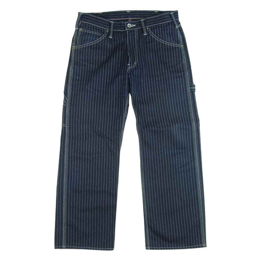 IRON HEART アイアンハート 12oz ウォバッシュ ストライプ ペインター パンツ ダークネイビー系 ホワイト系 W32【中古】