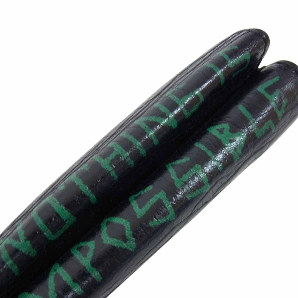 BALENCIAGA バレンシアガ 529553 グラフィティ ペイント 三つ折り財布 コンパクトウォレット ブラック系【中古】