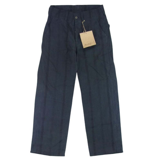 アラキユウ 2746 striped cropped Pants ストライプ クロップド パンツ ブラック×グレー 1【中古】