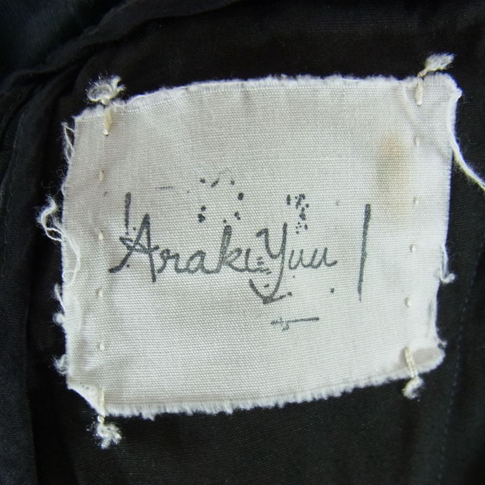 アラキユウ 2746 striped cropped Pants ストライプ クロップド パンツ ブラック×グレー 1【中古】