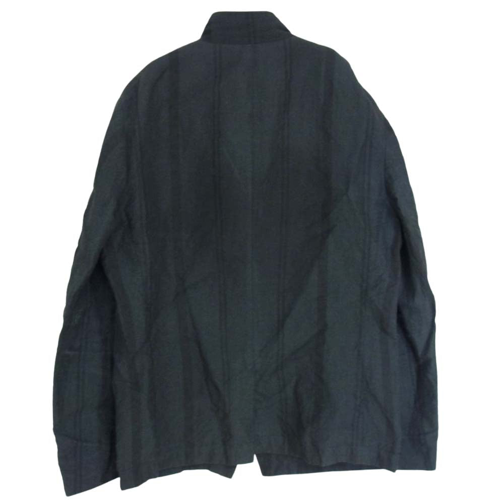 アラキユウ 2746 striped Jerkin Jacket ストライプ ジャーキン ジャケット ブラック×グレー系 1【中古】